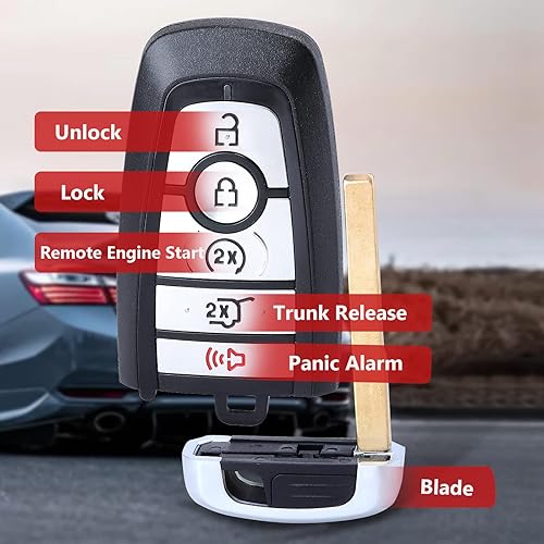 Miniatura 2 de Reemplazo inteligente de llavero remoto de entrada sin llave para Ford Bronco Edge 2017-2021 Expedition Explorer Escape para Lincoln Aviator