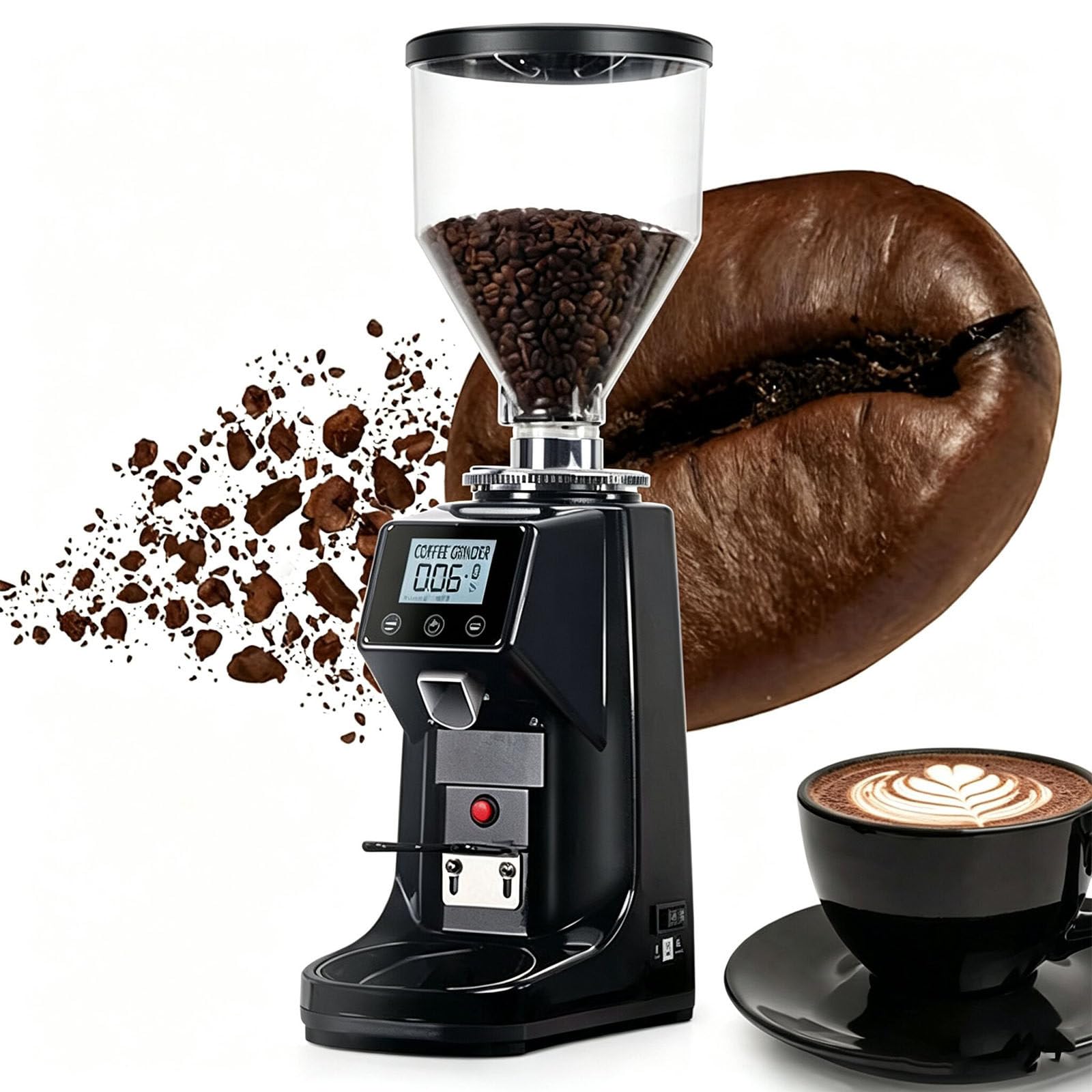 Molinillo café eléctrico 200W,Control dosis Inteligente Black-1500ml | 19 Niveles molienda, Capacidad 200/500 g,muelas Acero Inoxidable, para Goteo,Espresso/Prensa Francesa
