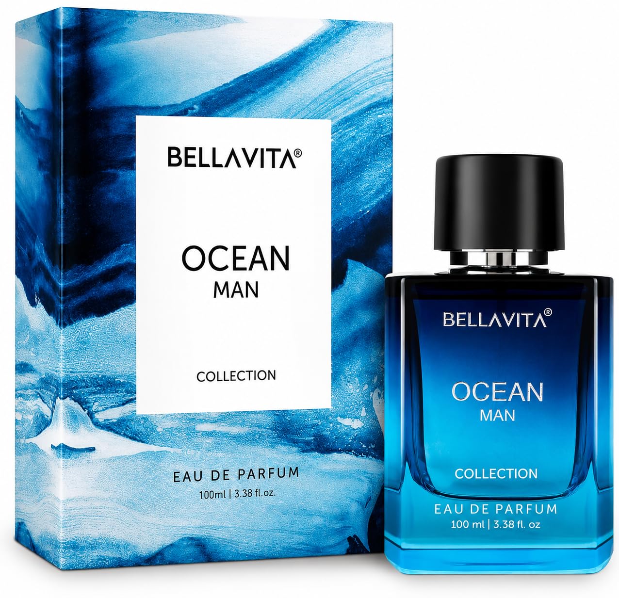 Bella Vita Luxury Men Ocean Aquatic Eau De Parfum With Marine, Orchid & Musk|Long Lasting Fresh Citrusy & Woody Edp Fragrance Scent Liquid Perfume,100 Ml