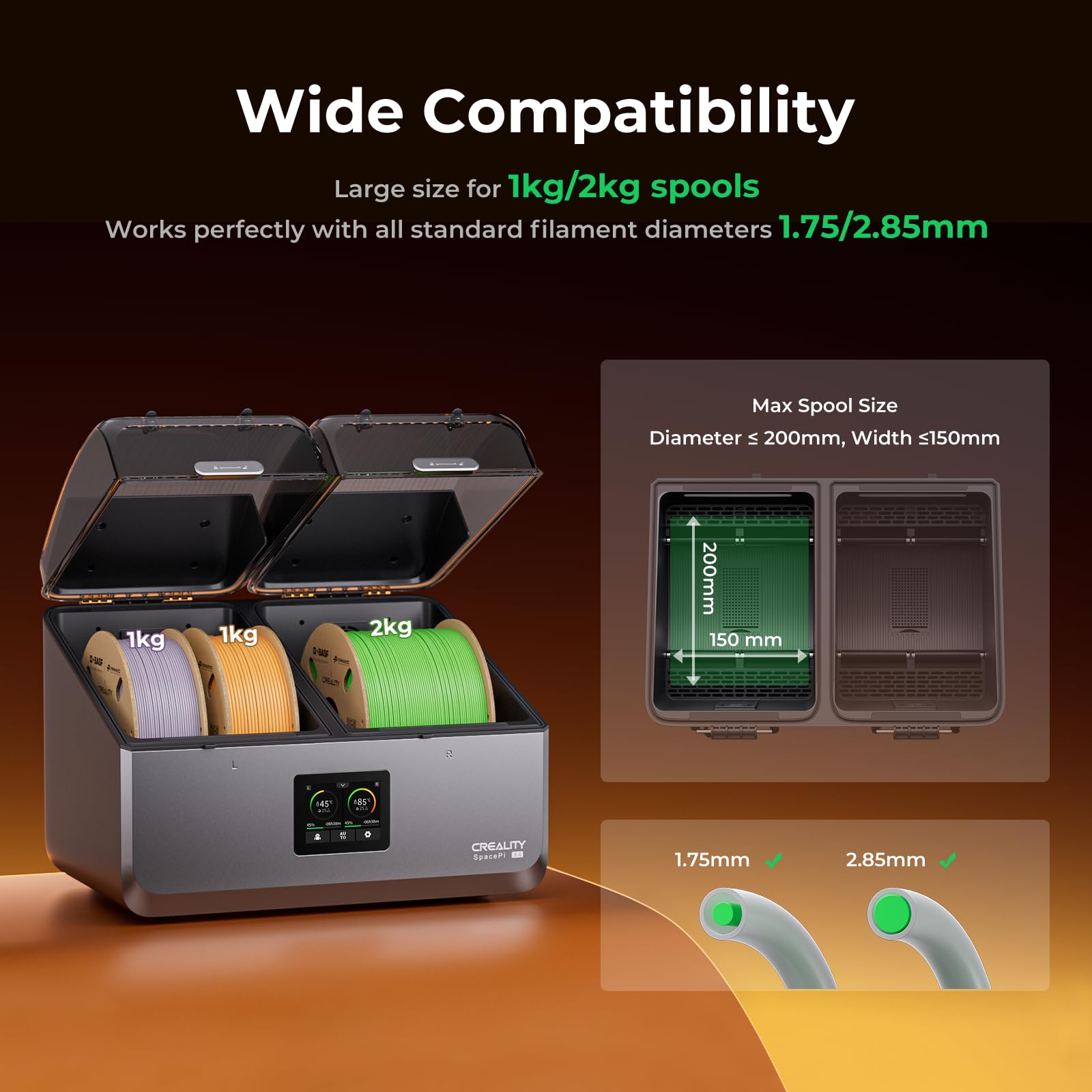 Creality SpacePi X4 Filament Dryer Box–Dual Independent Heaters up