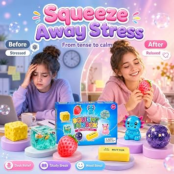 8 Piece Squishy Box, Squishy Fun Mystery Box Set Pack Squishies
