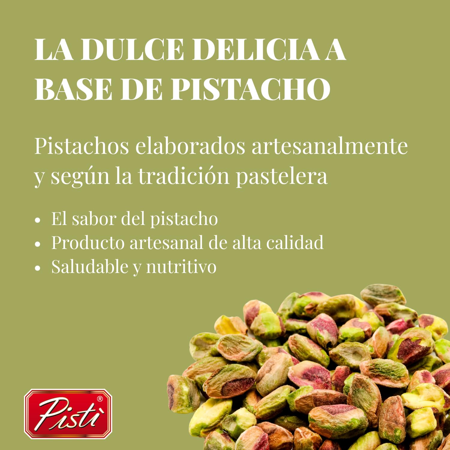Pistì - Crema Spalmabile al Pistacchio - Con Pistacchi Verdi Selezionati, Lavorazione Artigianale, 100% Naturale - 1 kg