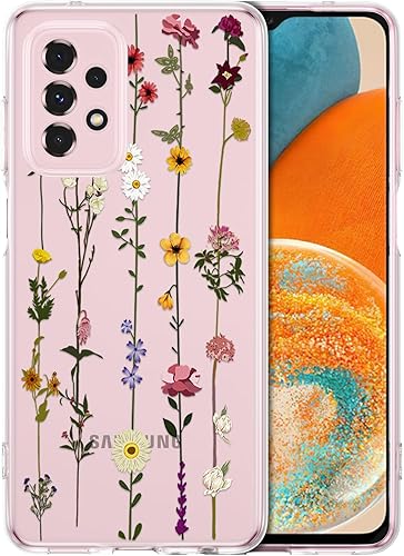 Miniatura 59 de ZTOFERA Funda Floral para Samsung Galaxy A14 5G, Funda Transparente con Lindo Patrón de Flores para Niñas y Mujeres, Protector de Silicona Flexible