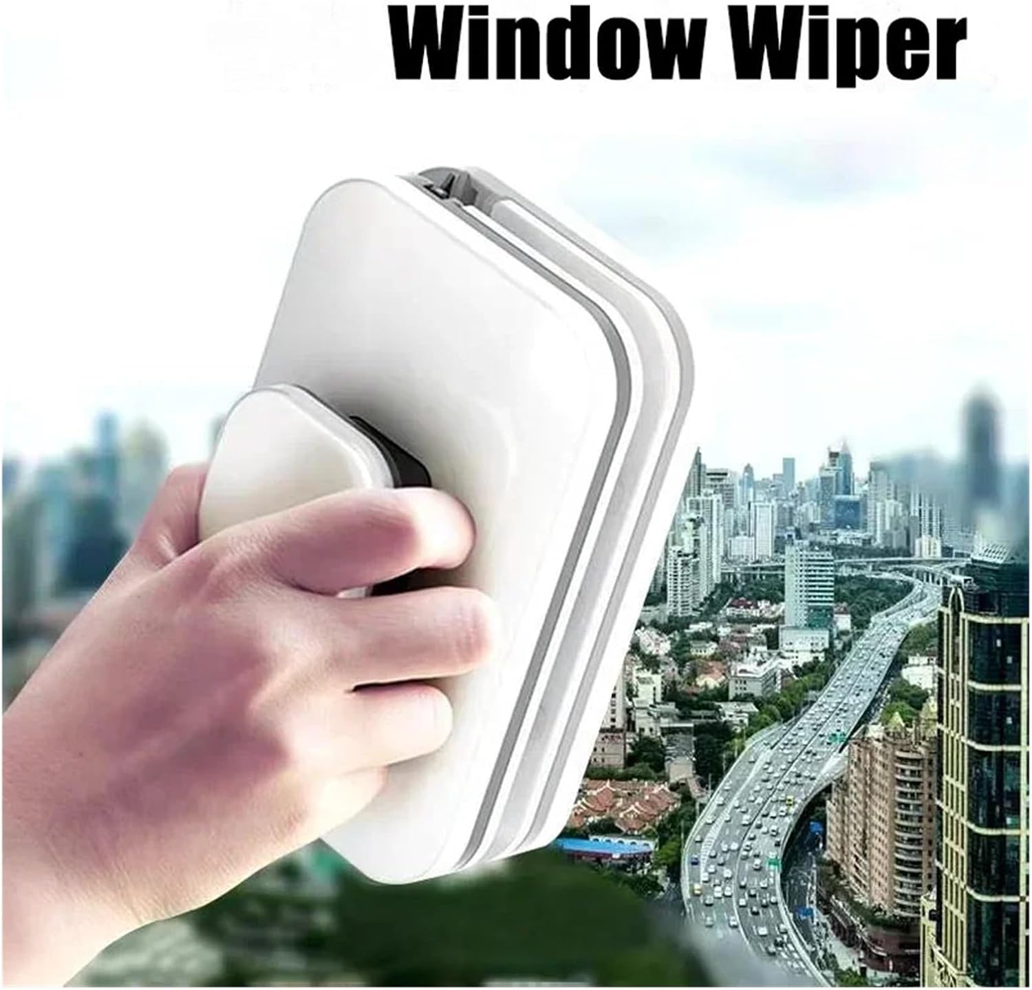 Magnetic Glass Brush Double Side Cleaning for Window Windows Tool Thickness 3-35mm(WHITE2)