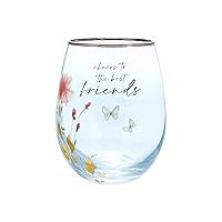 Vista 1 de Pavilion - Copa de vino sin tallo de 20 onzas, copa de amistad de diamantes para mujeres, cumpleaños, boda, Navidad, regalo del día de la madre, 1