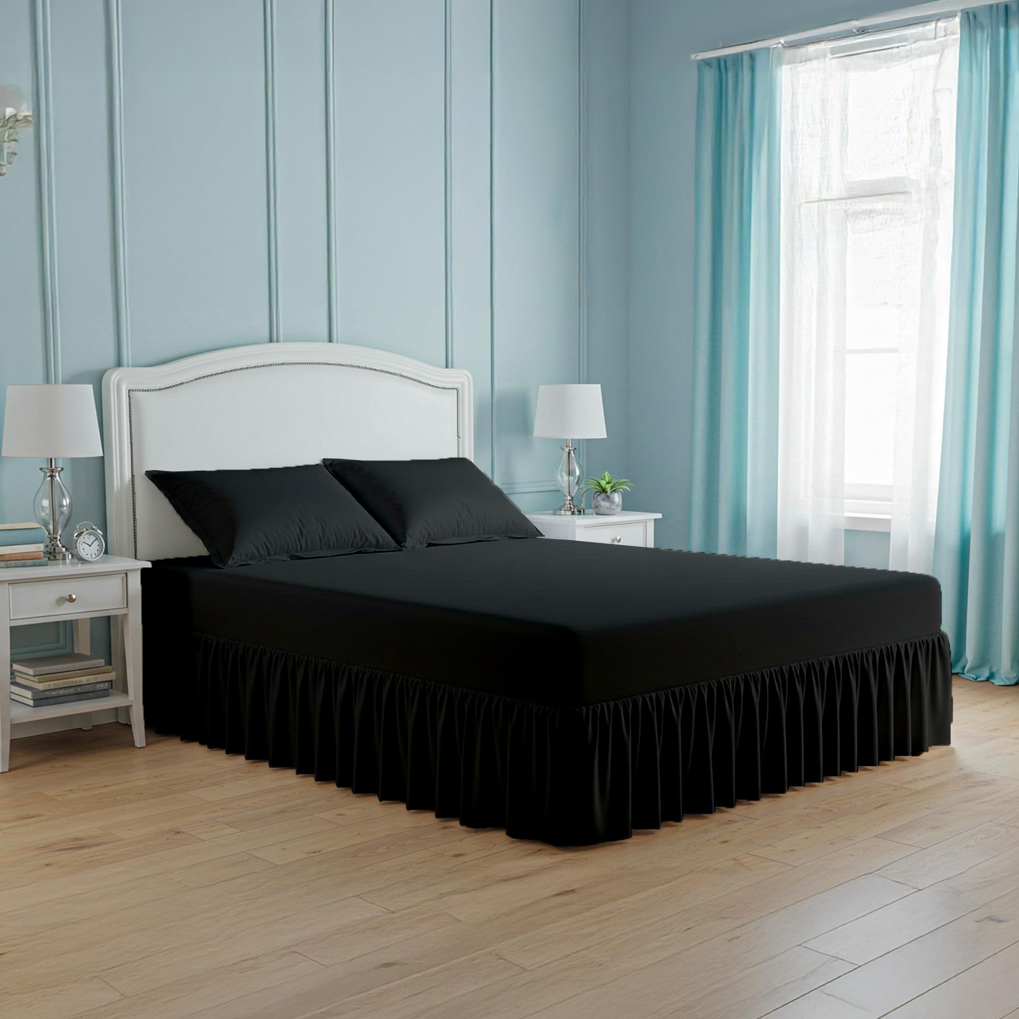 100% Egyptian Cotton King Size Valance Sheet - Deep Fitted Sheet King - 400 Thread Count Bed Sheet