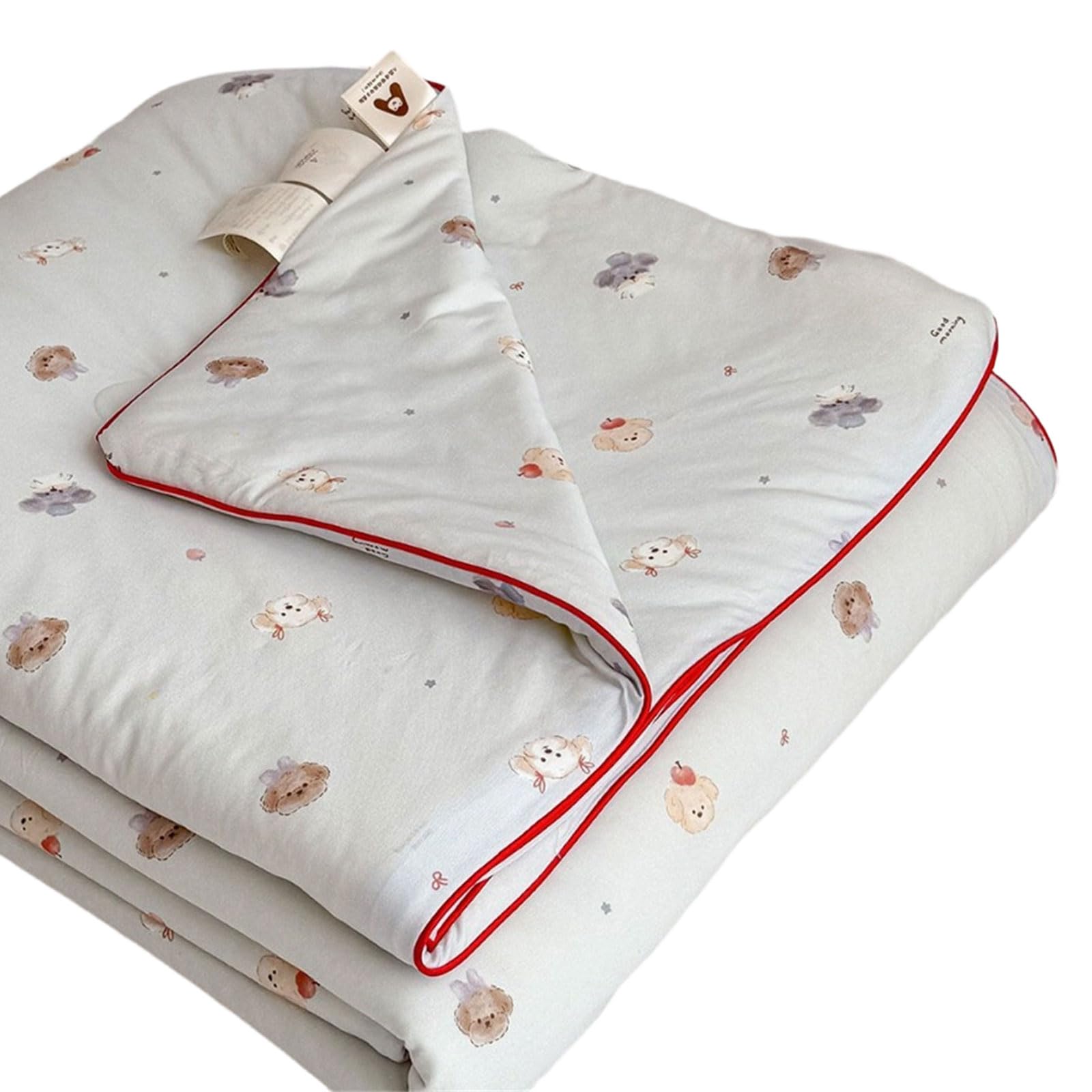 Tsophreniq Lightweight Soybean Cotton Blend Air Conditioning Quilt Season Thin Comforter Milk Knit Fabric for Hot Weather Multipurpose Bedding Stuff