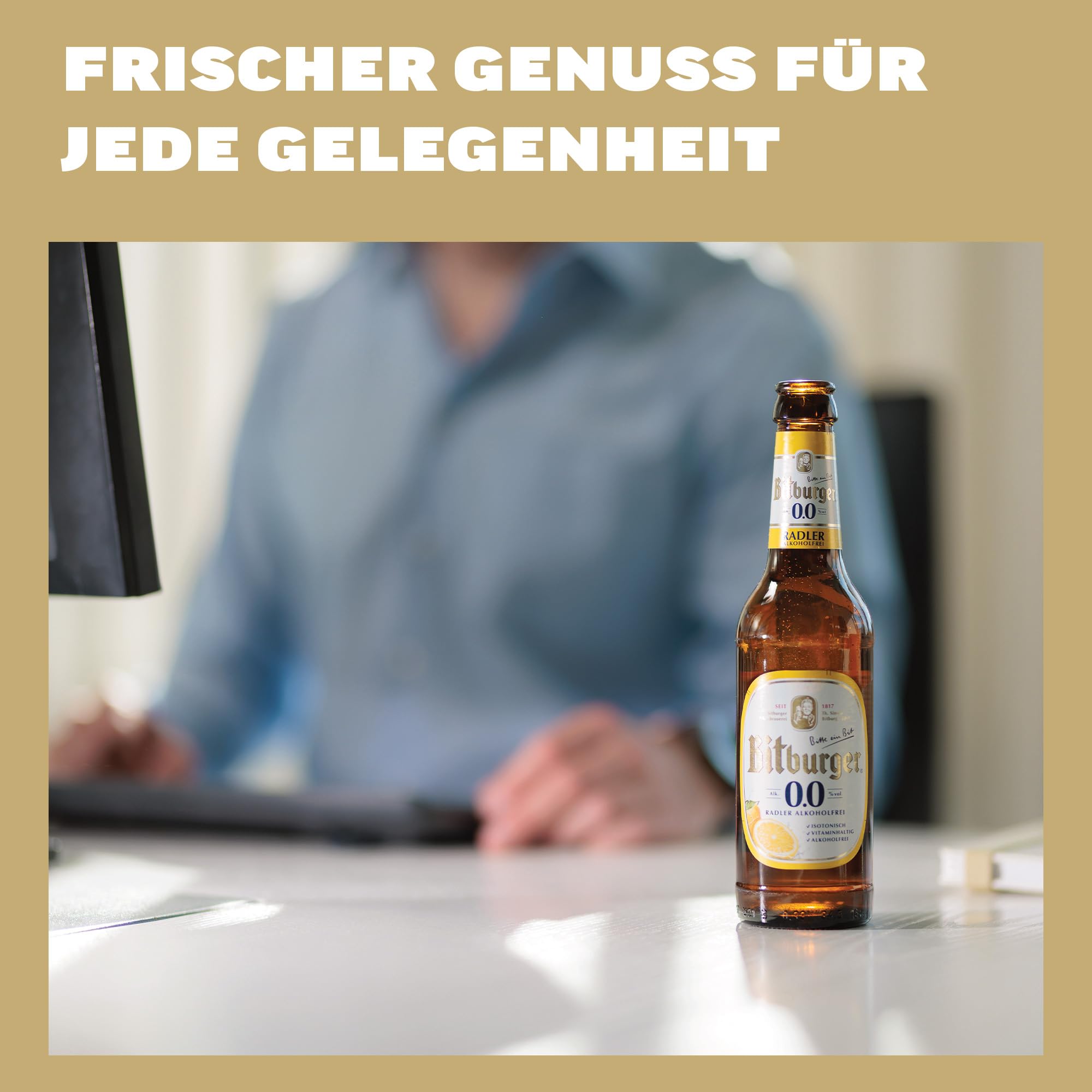 Bitburger 0,0% Radler Alkoholfrei - Dosen-Bier (24x 0,5l) - Alkoholfreies Pils mit Limonade - Isotonisch - Nach Deutschem Reinheitsgebot Gebraut