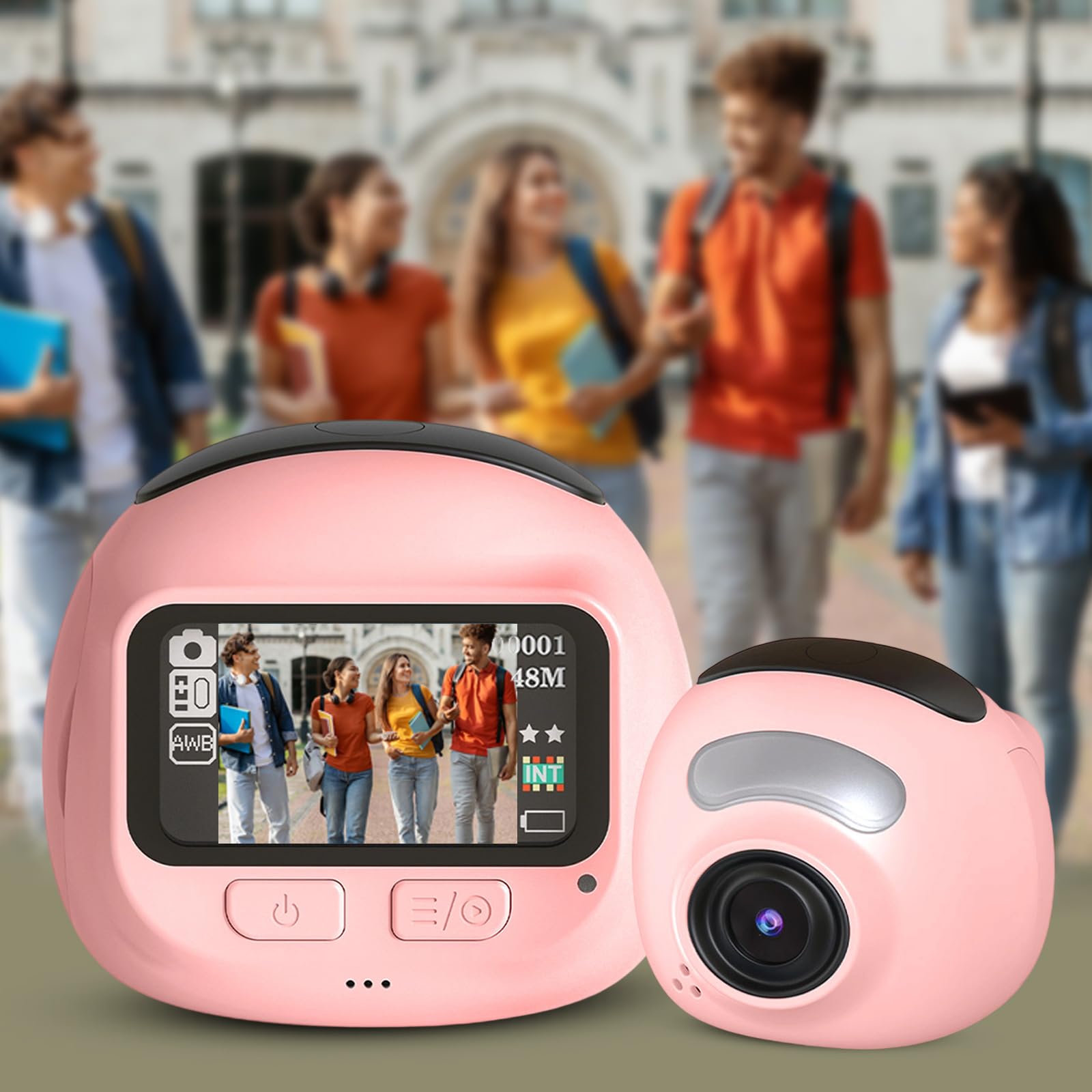 720P Rose Macchina Fotografica Trasportabile Con Costruito In Sovrapposizioni Creative Semplice Tap Azione Eccellente Adolescente Compiti Scuola Trasportabile Macchina Fotografica Per Adolescenti