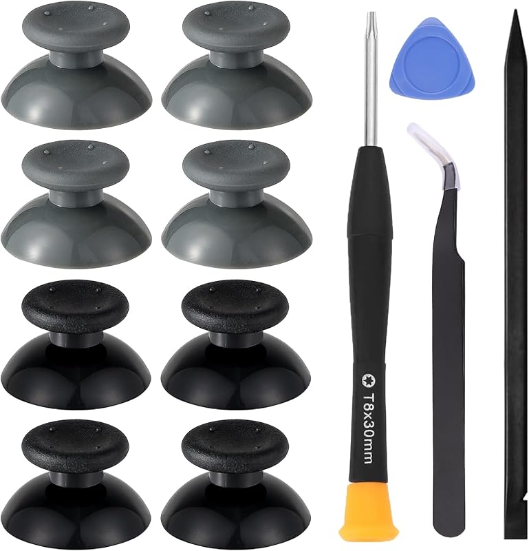 Ikpek 8 Pcs Replacement Thumbsticks for Xbox 360 Controller, Plastic Thumb Stick Joystick Grip Replacement for Xbox 360 Controller Accessories