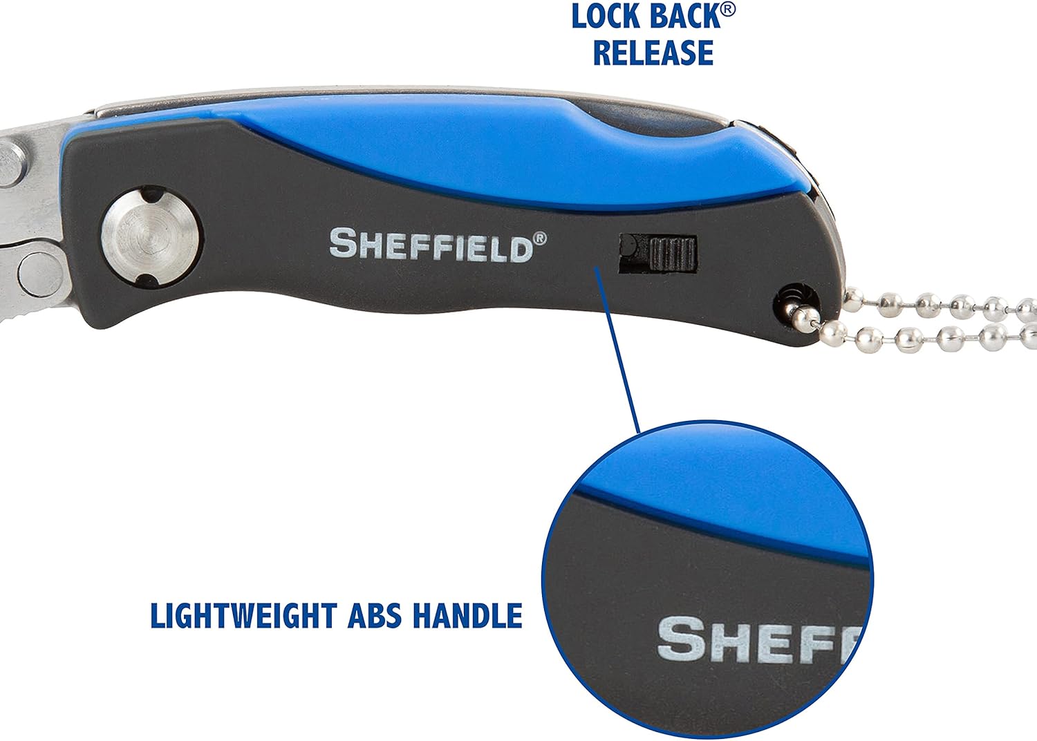 Sheffield Mini Box Cutter, Mini Utility Knife Aluminum Handle, Accepts Mini Utility Blades, Keychain Knife for Home, Office, Trades, and Warehouse