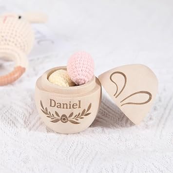 Personalized Wooden Easter Egg Hollow Fillable Egg Keepsake,Custom Easter Gift,Easter Basket Stuffer,Cute 1st Easter,Play Kitchen Toy Eggs