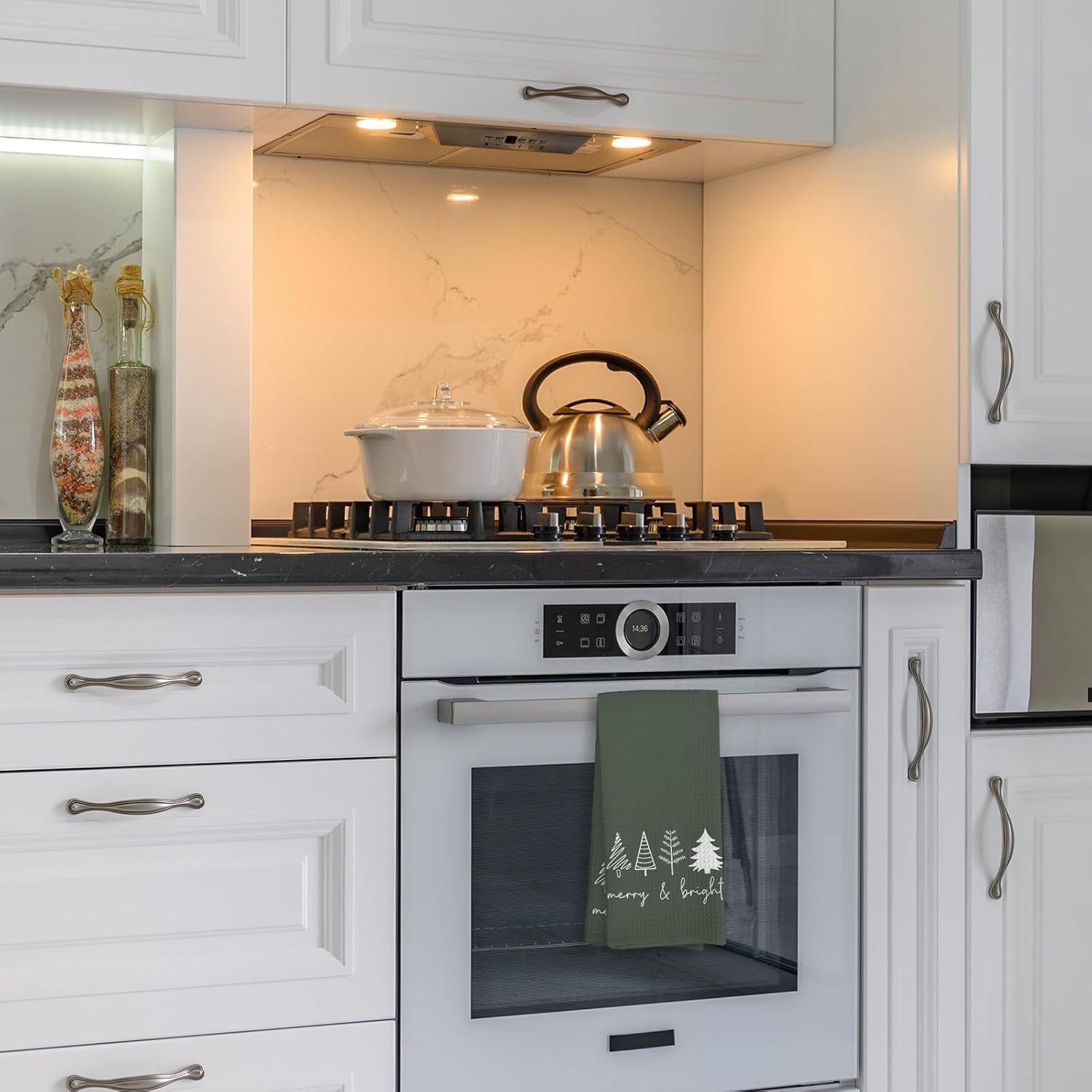 Green Winter Christmas Trees Dish Towels, Kitchen & Bathroom Decorations, Christmas Gifts, 16x24 - Image 6