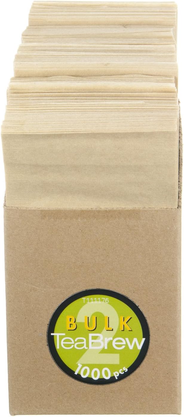 Tea Brew 1000-Piece No. 2 Bulk Pack Single Use Tea Filter, Two 3-Cup Teapot