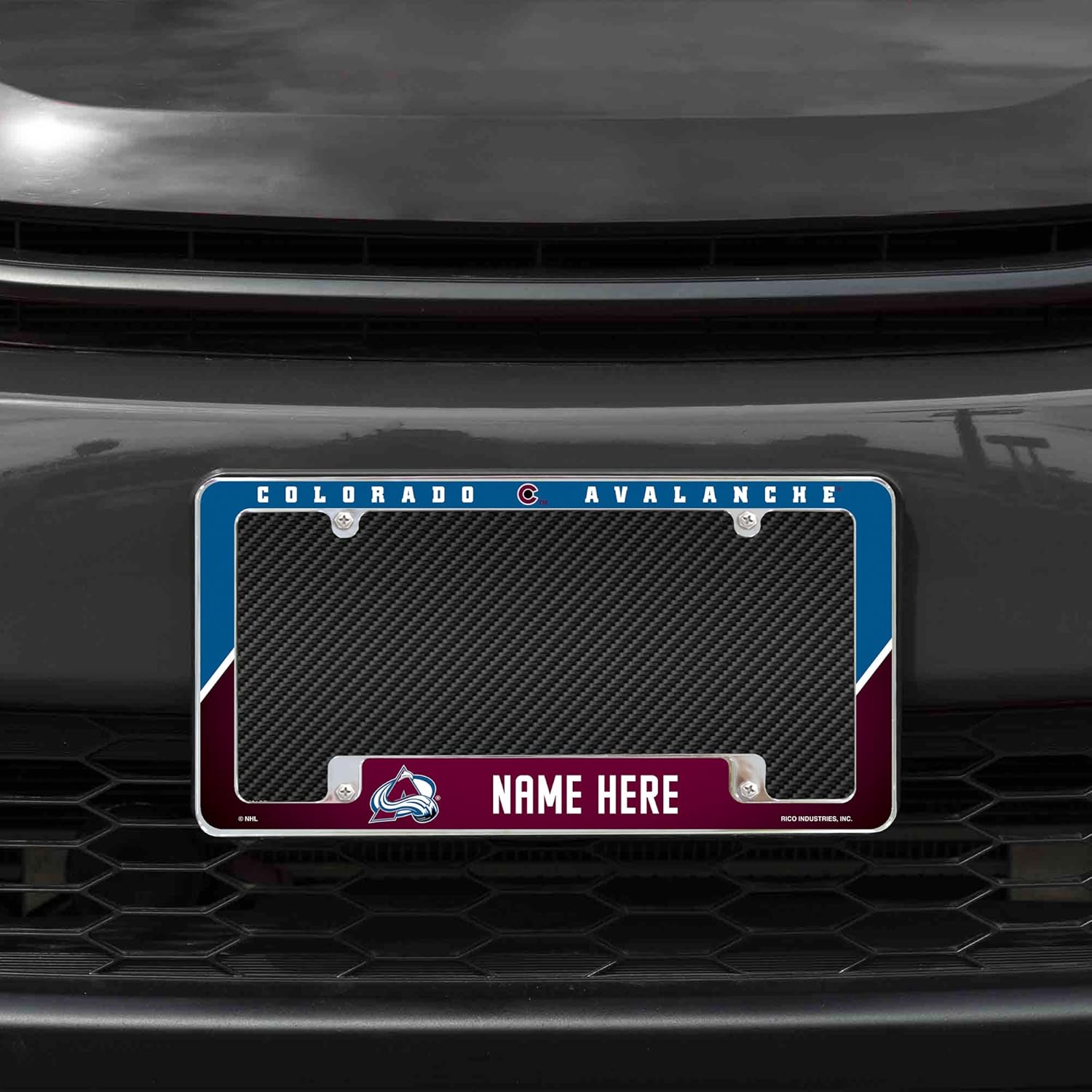 Rico Industries NHL Hockey Colorado Avalanche Personalized/Custom 12" x 6" Chrome All Over Automotive License Plate Frame for Car/Truck/SUV