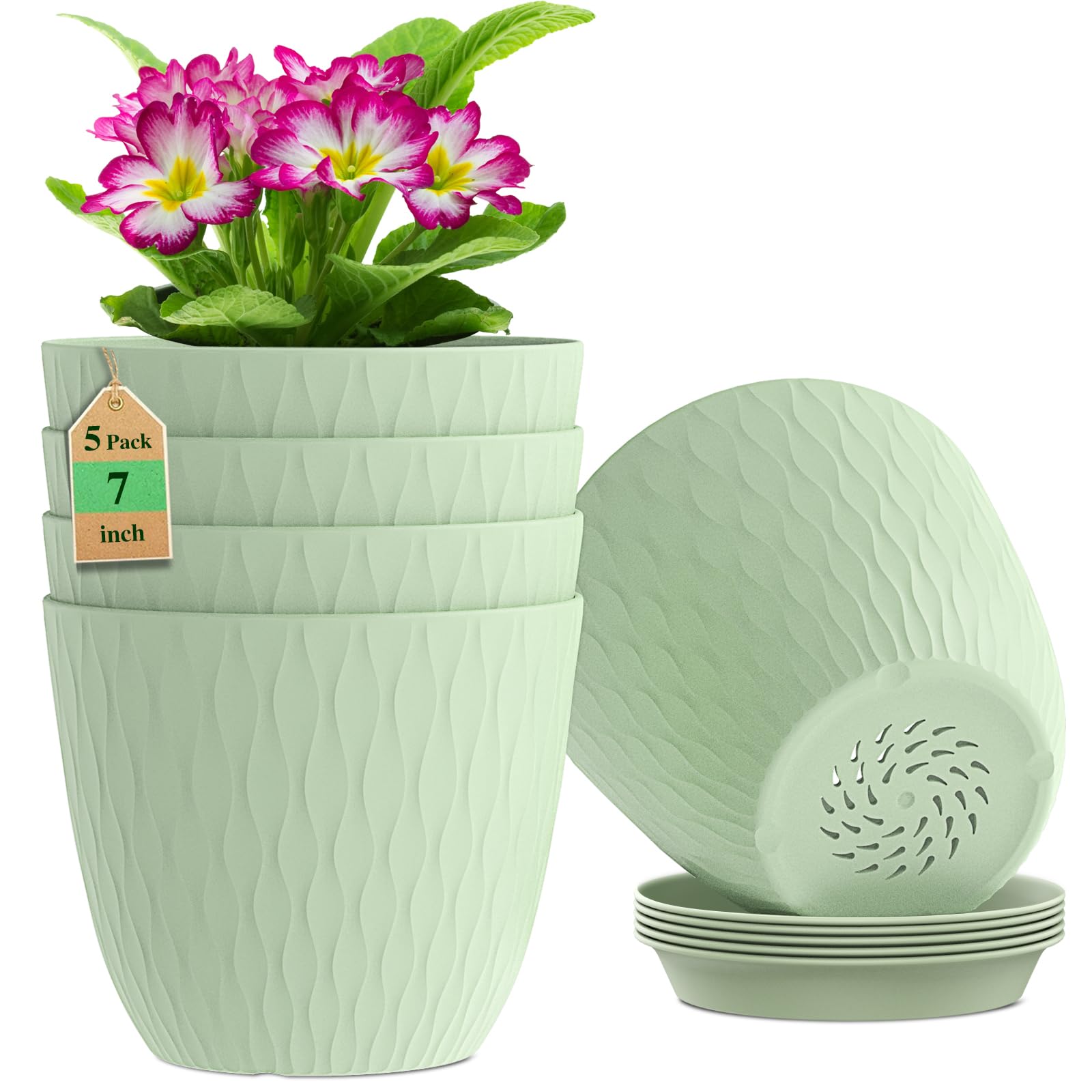 WSMKSZ 7 Inch Ripple Texture 5-Pack