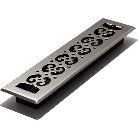 Decor Bodenregister Mit Scroll-Design – 35,6 Cm, Geriebenes Bronze | Rostfreier Dämpferkörper | Einfach Zu Installieren & Langlebig