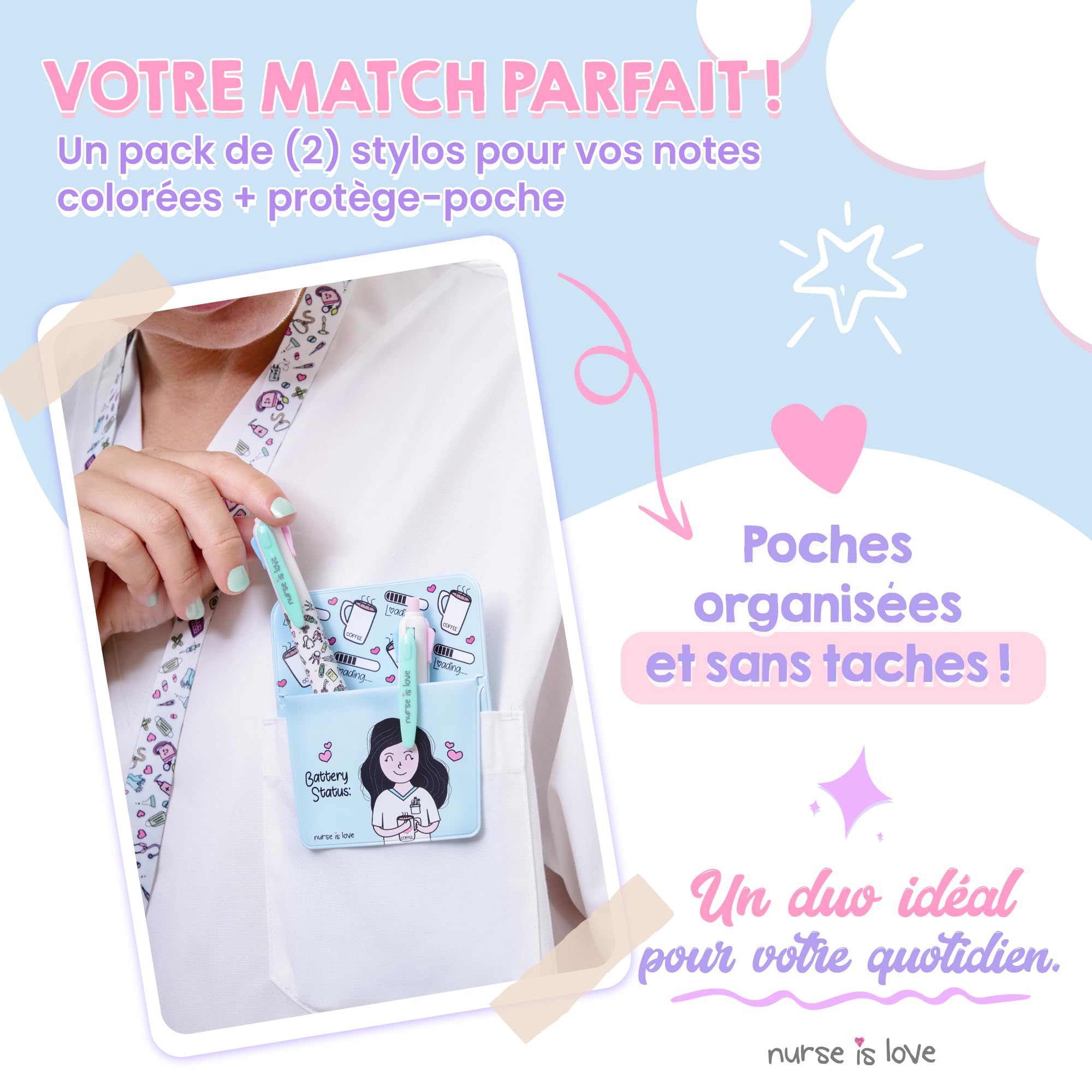 Portes Stylos Couleur pour Blouse - La Boutique Des Infirmières Portes Stylos Couleur pour Blouse - La Boutique Des Infirmières