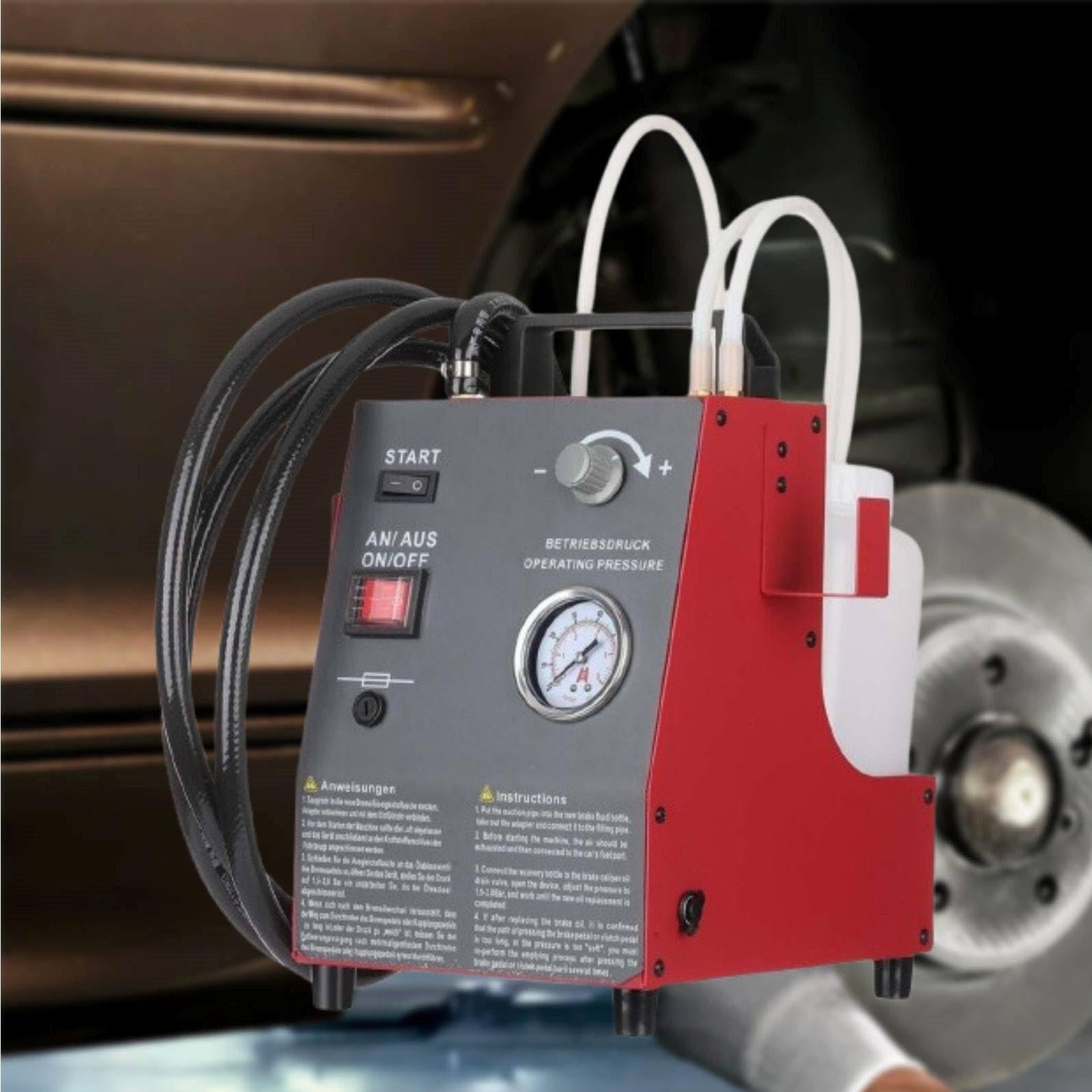 MhWrughts Automotive Brake Bleeding Exchange Machine, Electric Brake Fluid Bleeder with Pulse Technology and Pressure Control, DC12V One Man for Cars Trucks SUVs