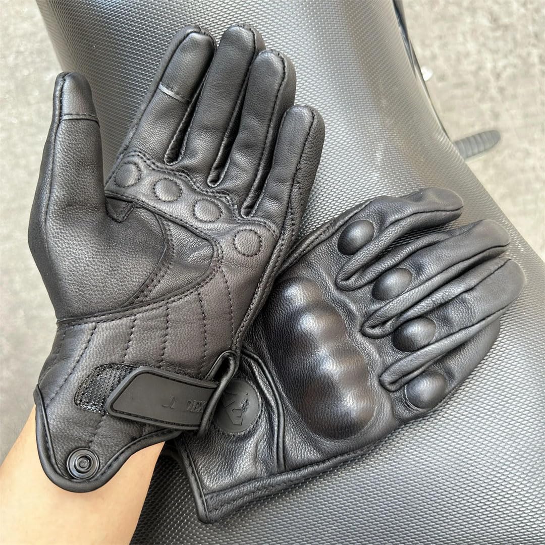 Gants de moto en cuir pour femme et homme