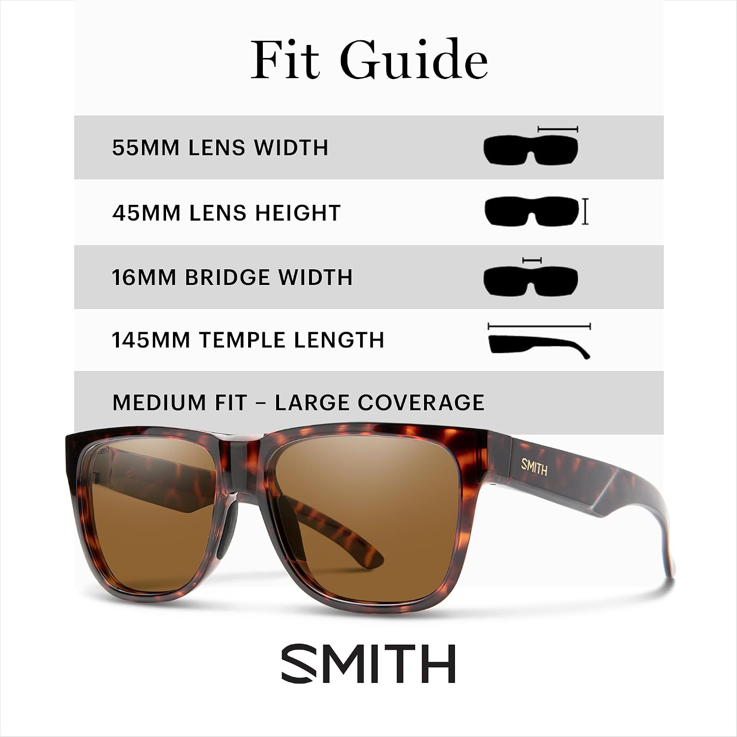 SMITH Lowdown 2 Sunglasses – Performance Sports Active Sunglasses For Running or Everyday Wear – For Men & Women – Tortoise + Brown Polarized Lenses