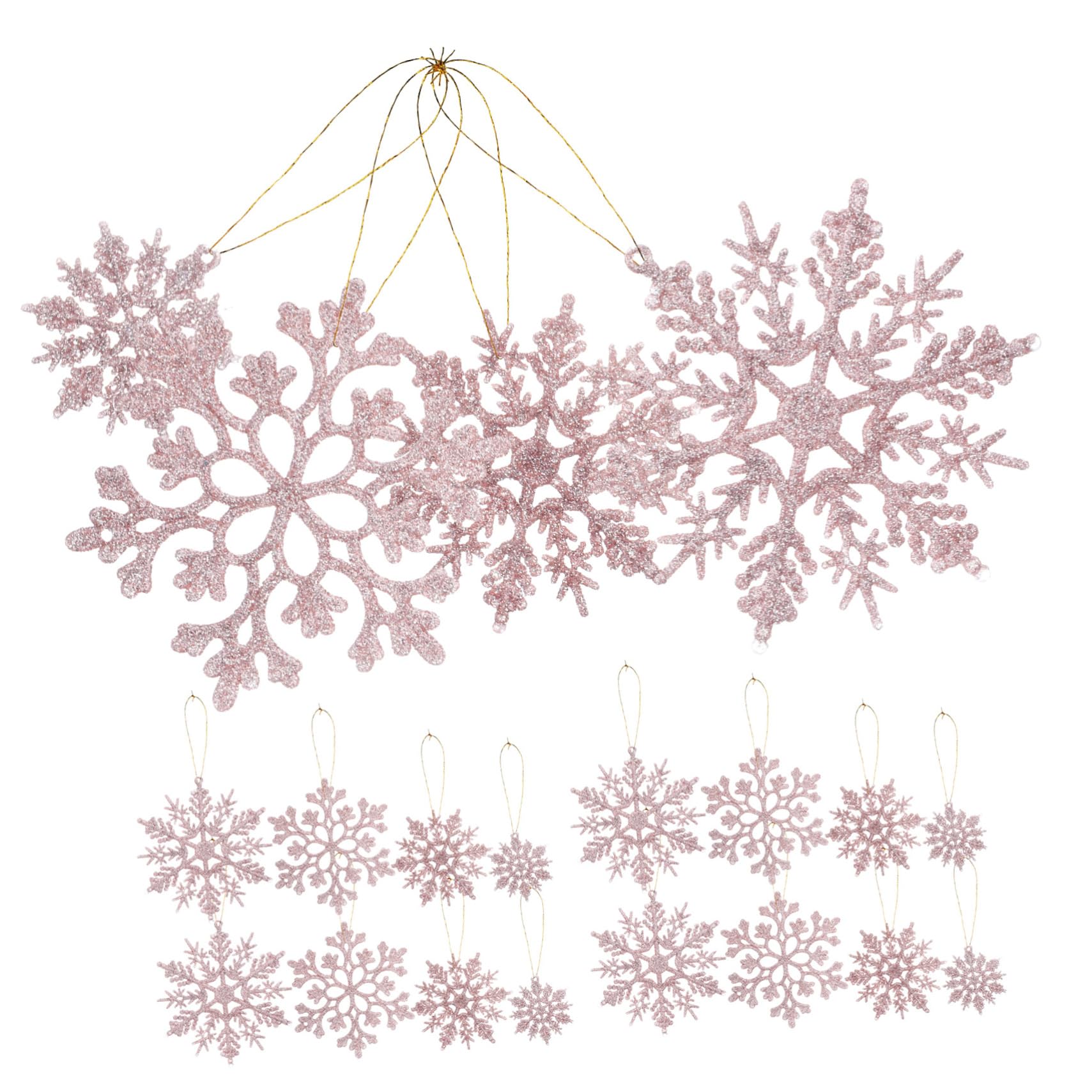 OUNONA 108stücke Weihnachts-Schneeflocken Dekorationen Glitzernde Hängende Ornamente Für Festliche Anlässe Wiederverwendbar Und Doppelseitig Für Weihnachtsbaum Und Winterfeiern