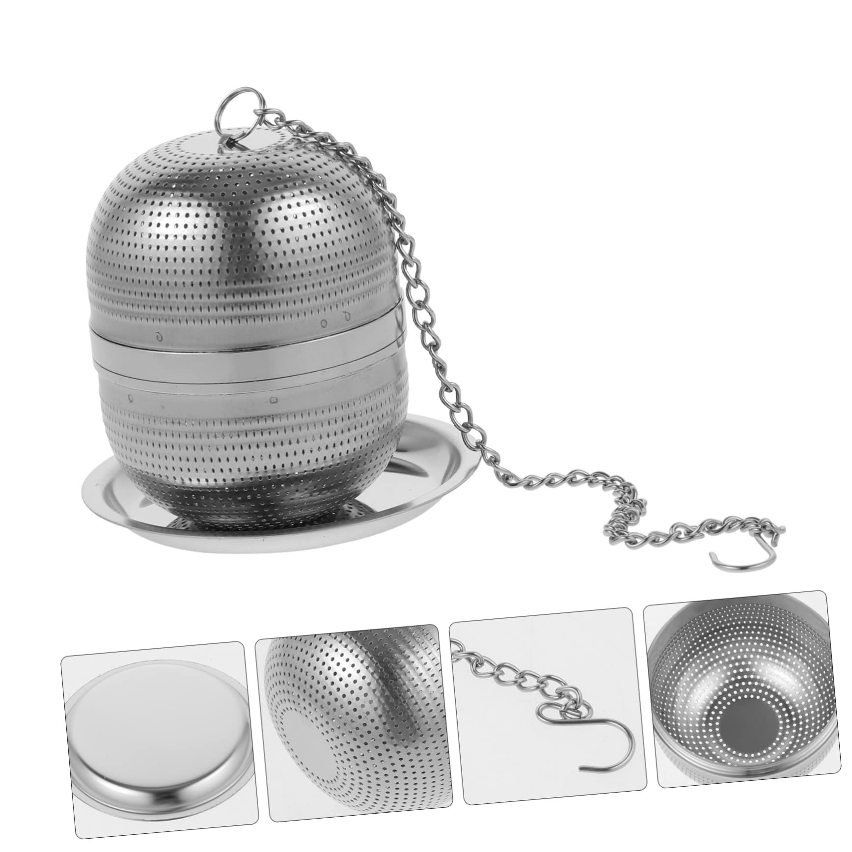 Zerodeko 3pièces Infuseur à Thé Réutilisable Acier Inoxydable Avec Support Filtre à Thé Boule Pour Tasses Accessoire Pratique Pour Amateurs Maison Bureau