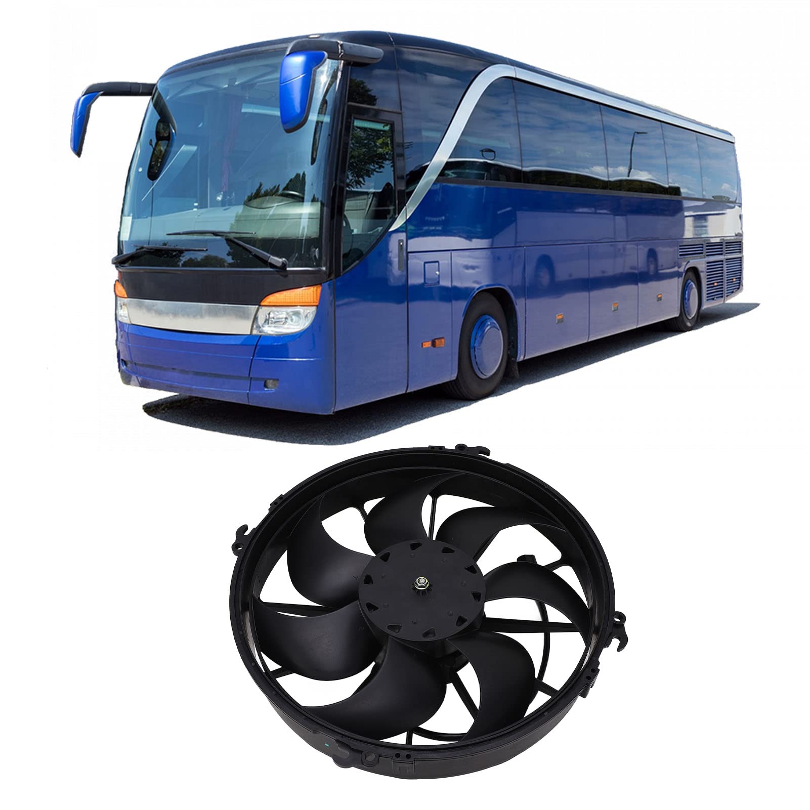 24V Auto Kühlluftgebläse 7 Flügel 160W Leistung Kondensator Lüfter Montage AC Kondensator Elektrischer Lüfter für Busse LKW