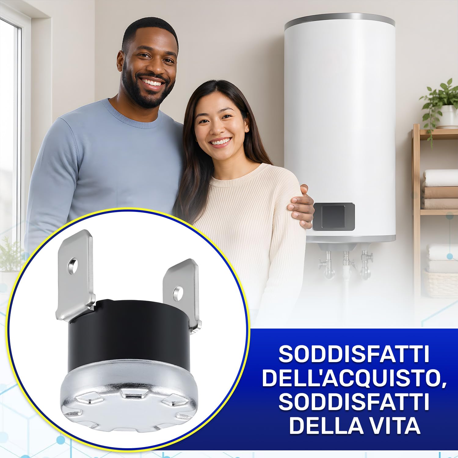 Termostato con Distacco Fisso NC Limitatore di Temperatura 95°C Faston Verticali 6,3 mm Garanzia di 10 Anni - MONTERAL