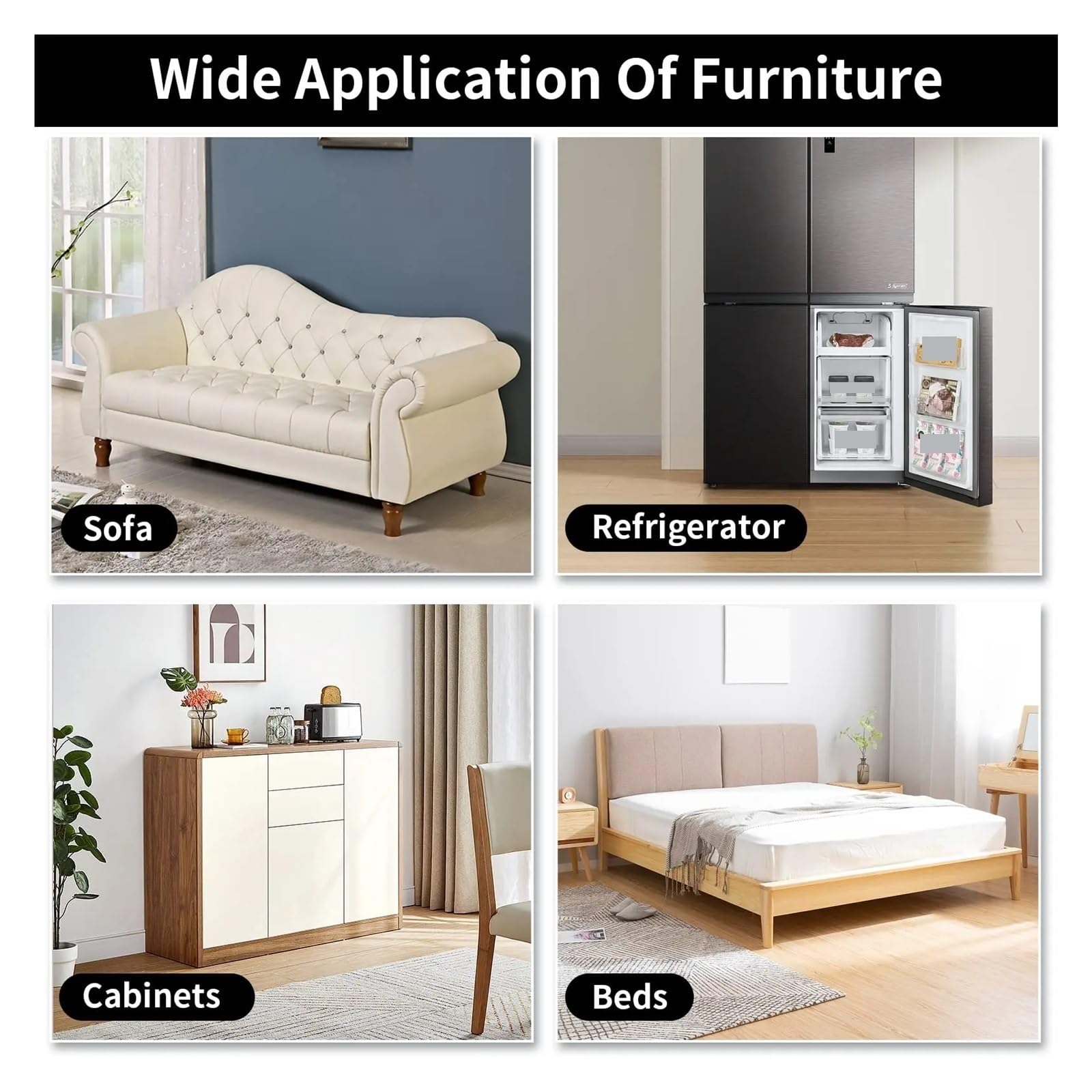 Almohadillas para Muebles 8 Deslizadores de Fieltro for Muebles 5.0 in for Suelos Madera, Almohadillas móviles Reutilizables para Suelos de Madera, protección de Muebles