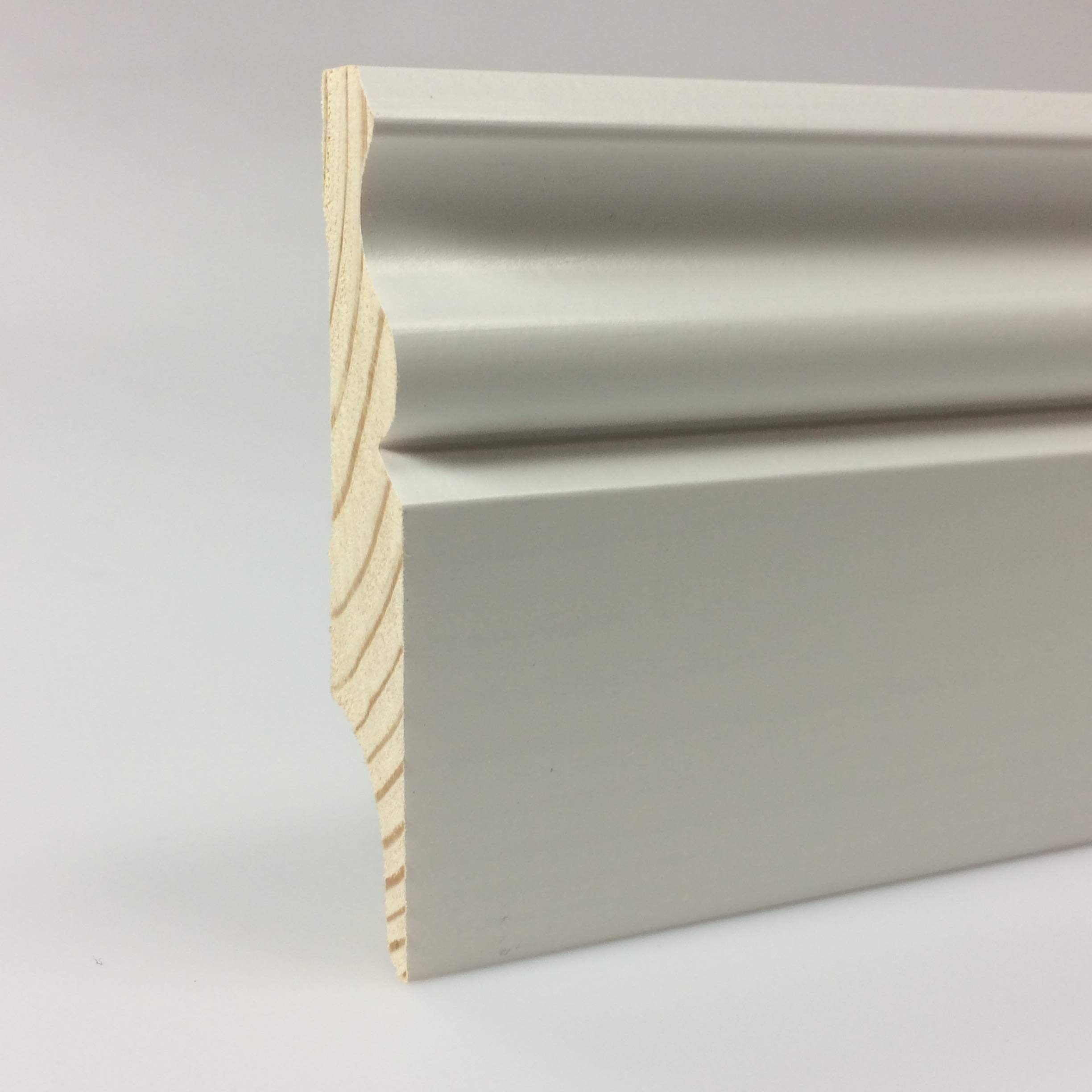 Buy Skirting board white wood Hamburger profile painted classic pine