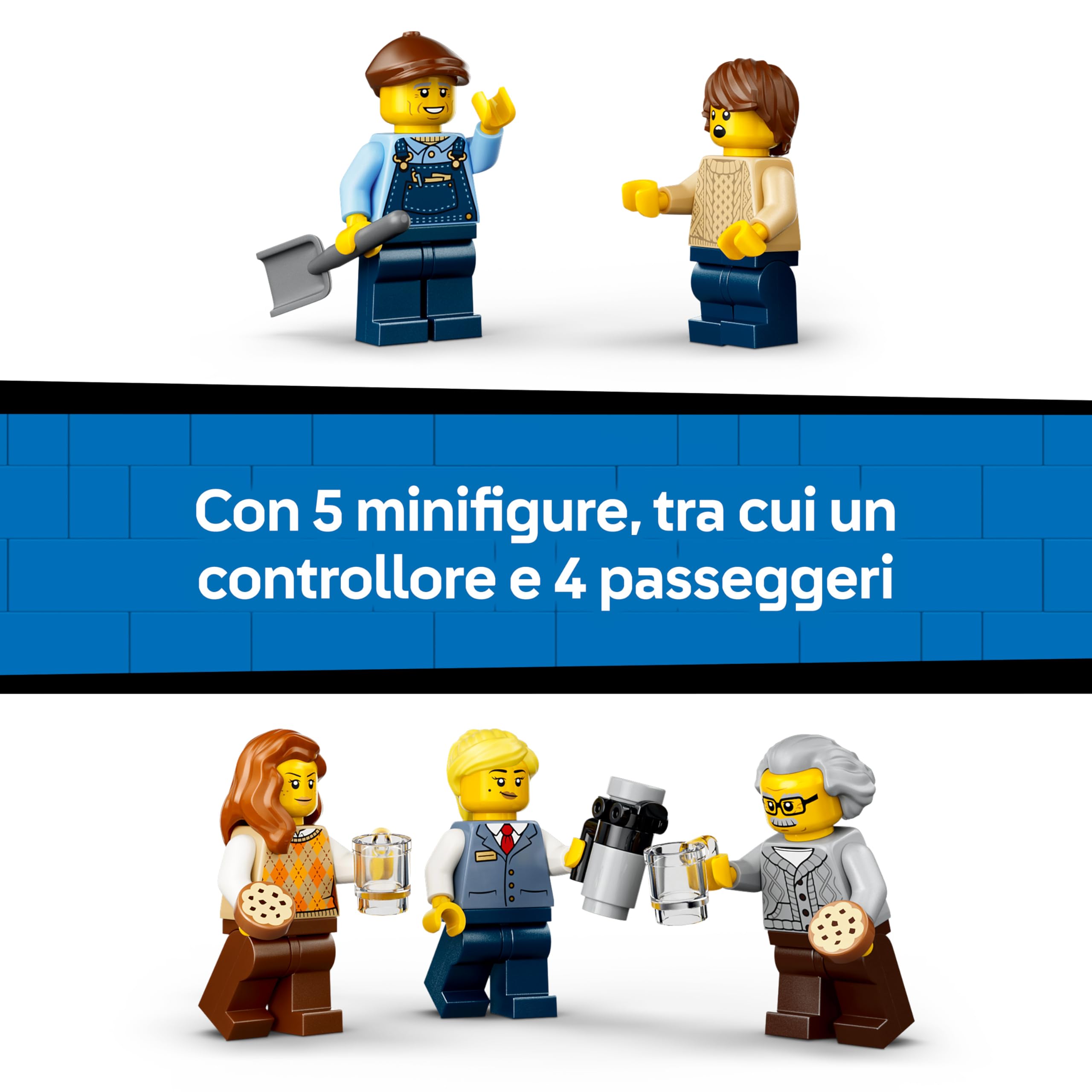 LEGO City Treno a Vapore Vintage Giocattolo - Kit di Modellismo STEM con Stazione, Binari, Cabina di Comando, Segnale di Stop e 5 Minifigure - Regalo di Compleanno per Bambini da 7 Anni in su - 60511