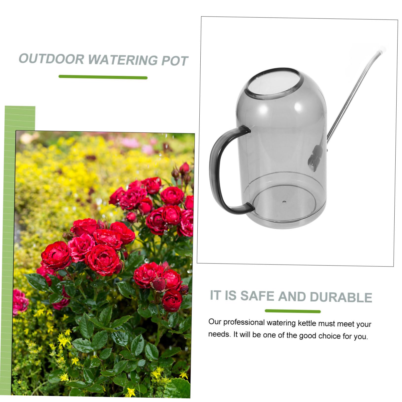 Annaffiatoio da Giardino 2l in Abs e Acciaio Inox Beccuccio