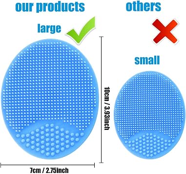 Baby Bath Brush, Baby Cradle Cap Brush, Silicone Massage Brush, Silicone Scrubbers Exfoliator Brush, Baby Skin Scrubbers Essential for Dry Skin, Cradle Cap and Eczema 2 Pack (Blue & Green)
