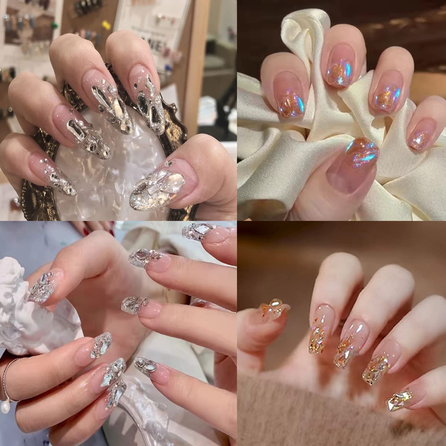 ネイルパーツ・ストーンセット Amazon.co.jp: ラインストーン ネイル用 40個セット ネイルパーツ