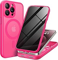 Vista 23 de Funda para iPhone 15, compatible con MagSafe, protector de pantalla de privacidad integrado y protección de cámara, antiespía, cuerpo completo, a