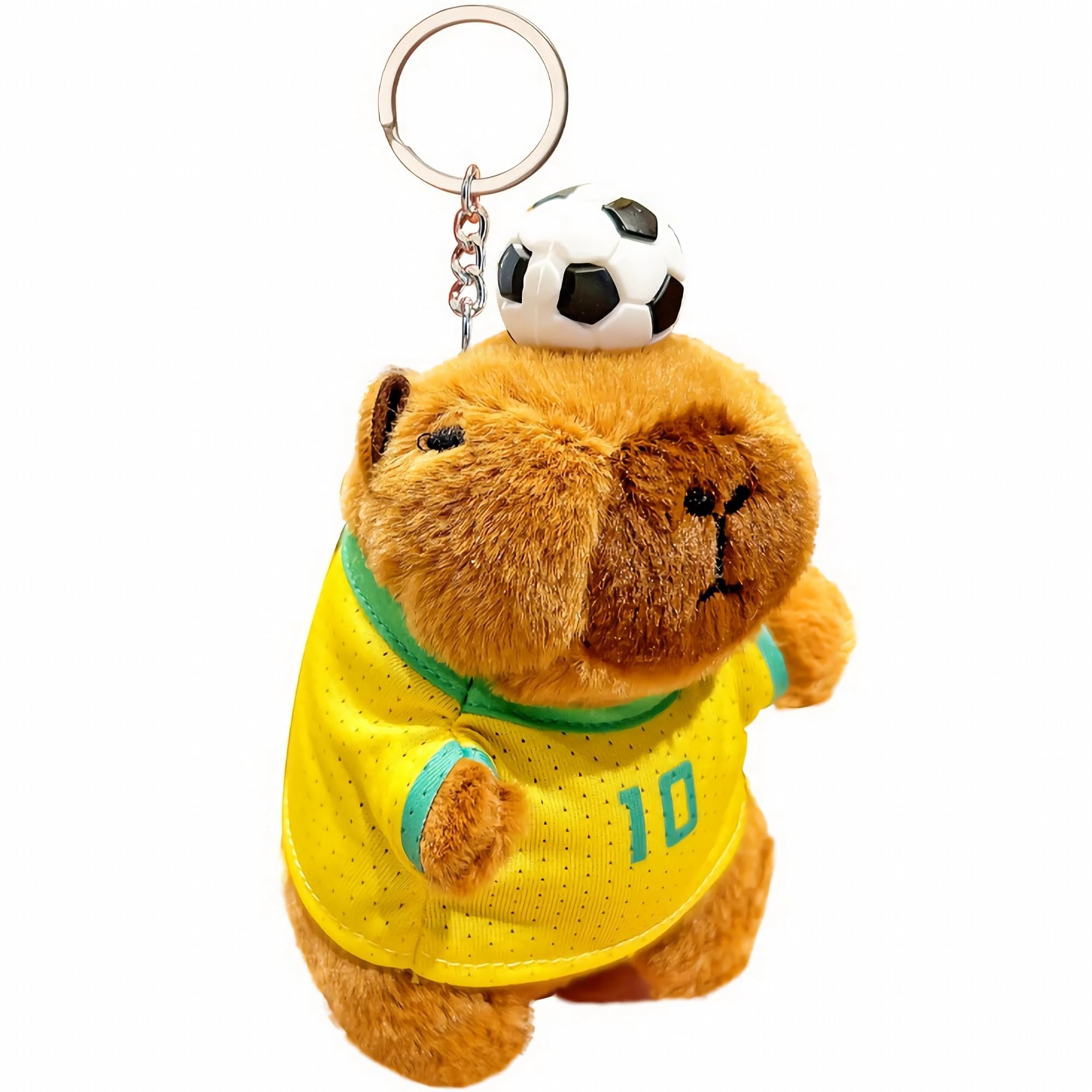 OYOSONABYMY Capybara Plush Keychain with Mini Football Ornament, 2026 World Cup Sports Themed Soft Bag Charm, Stylish Decor Accessory for Keys Backpack Luggage-image-25
