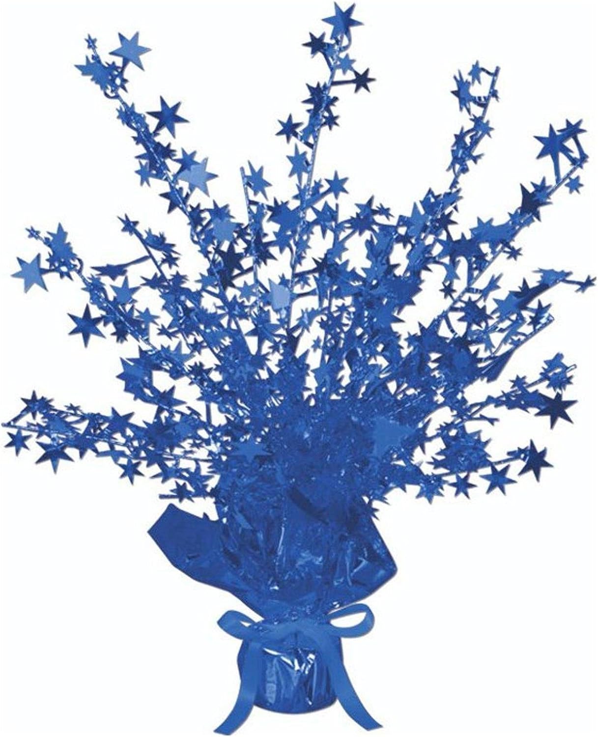 Beistle Star Gleam ’N Burst Centerpiece, Blue Table Adornment for Special Events & Parties, Metallic Table Display & Star Decorations, 15"