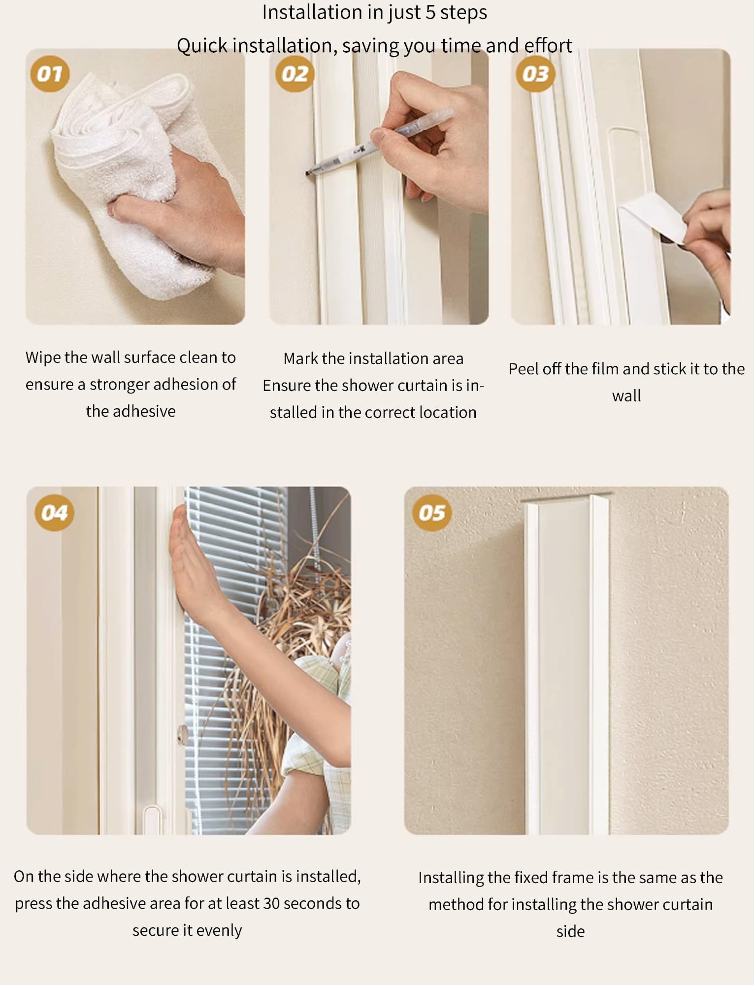 Cortina de ducha plegable magnética, material de poliéster impermeable, ideal para uso familiar y hotel