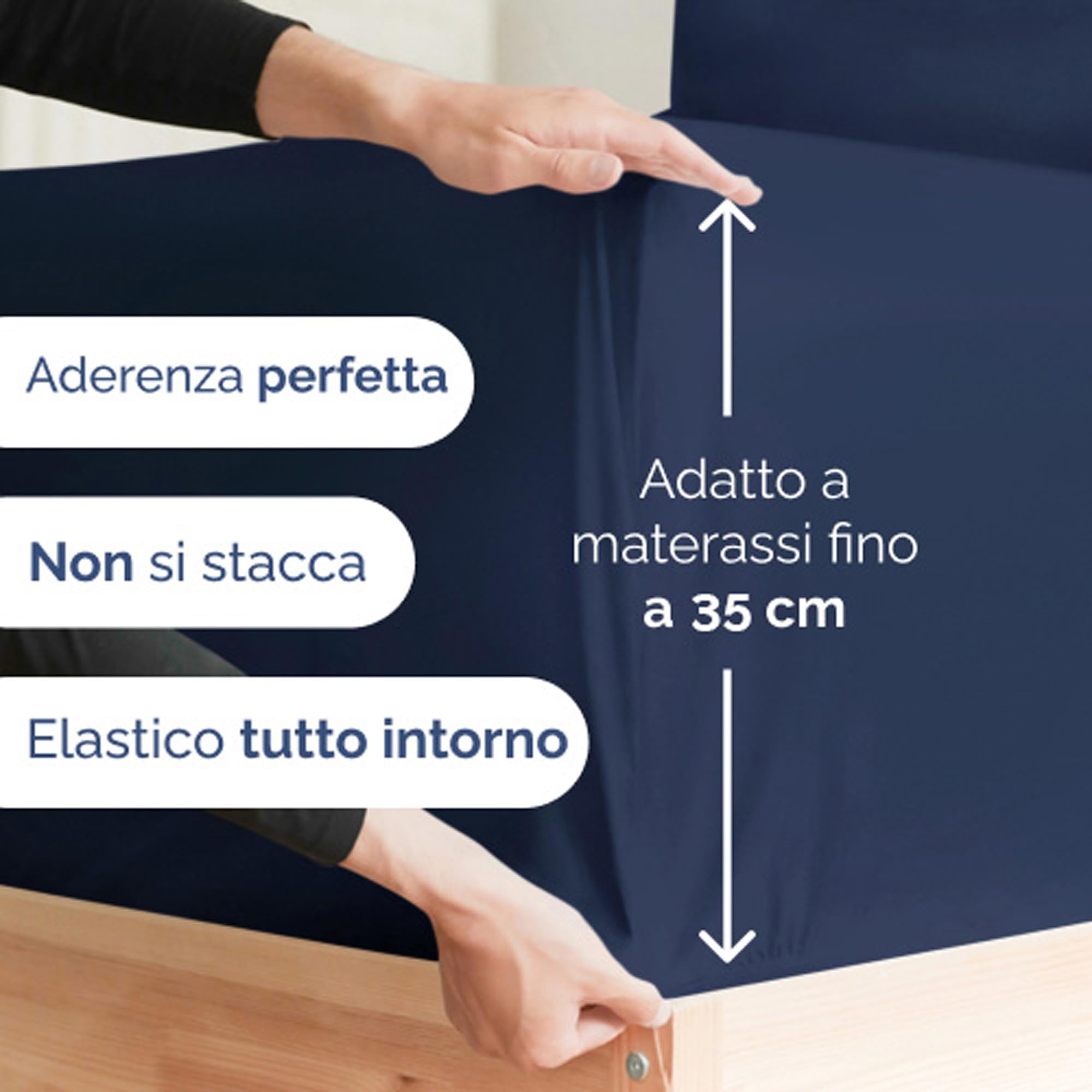 Set lenzuola matrimoniali king size 4 pezzi 180x200 cm - morbida microfibra spazzolata, traspirante e certificata OEKO-TEX - lenzuolo con angoli, lenzuolo piatto 270x290 e 2 federe 50x80 - Blu marino