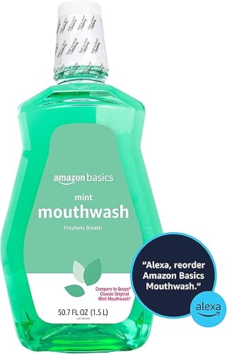 Miniatura 7 de Tienda Basics Enjuague bucal Fresh Breath, menta, 33.8 onzas líquidas, (anteriormente Solimo)