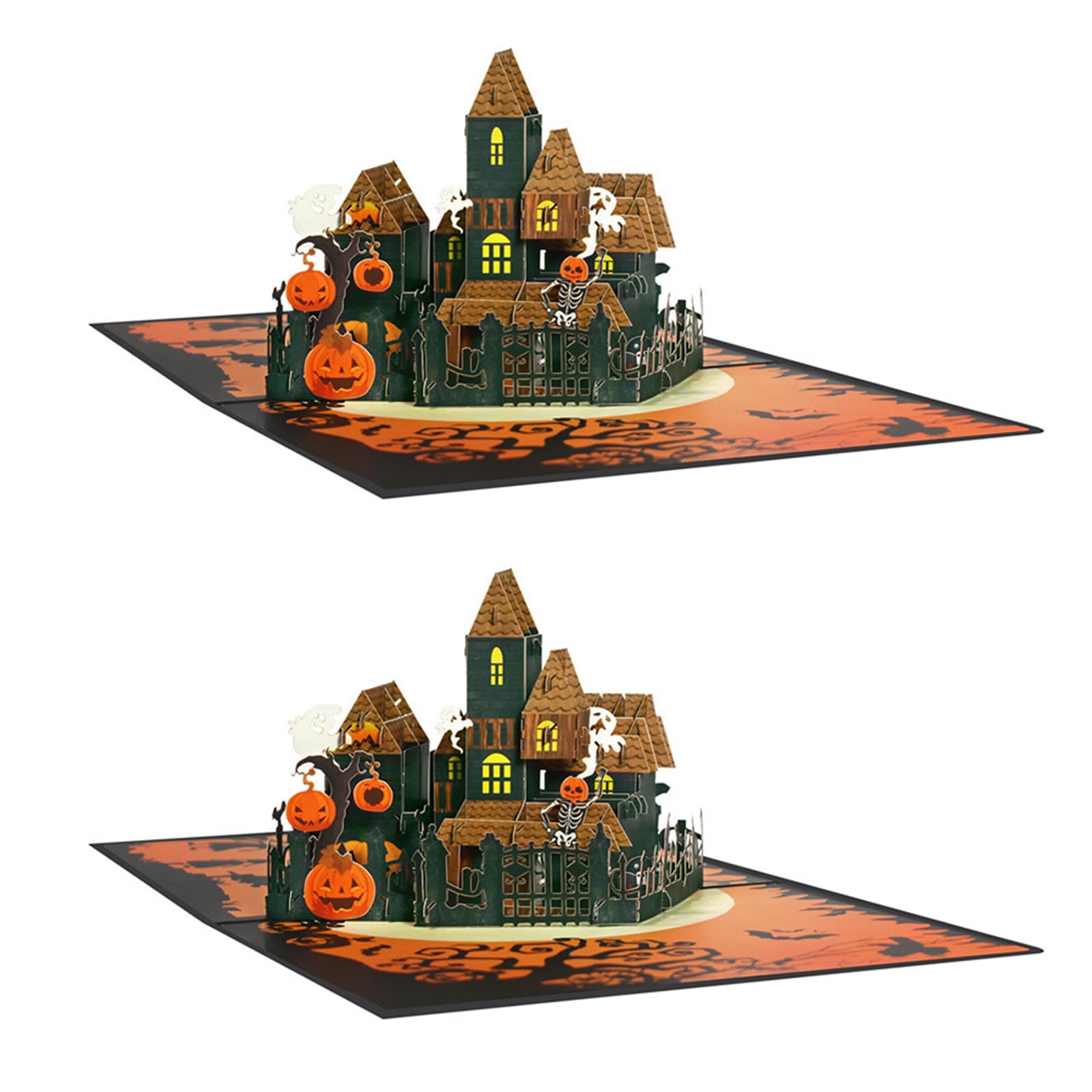 Elnwnnkc Festival 3D Castles Card for Halloween Intricate 3D Halloween Castles Greeting Card for Party Invitation and Home Decors Home Decorations
