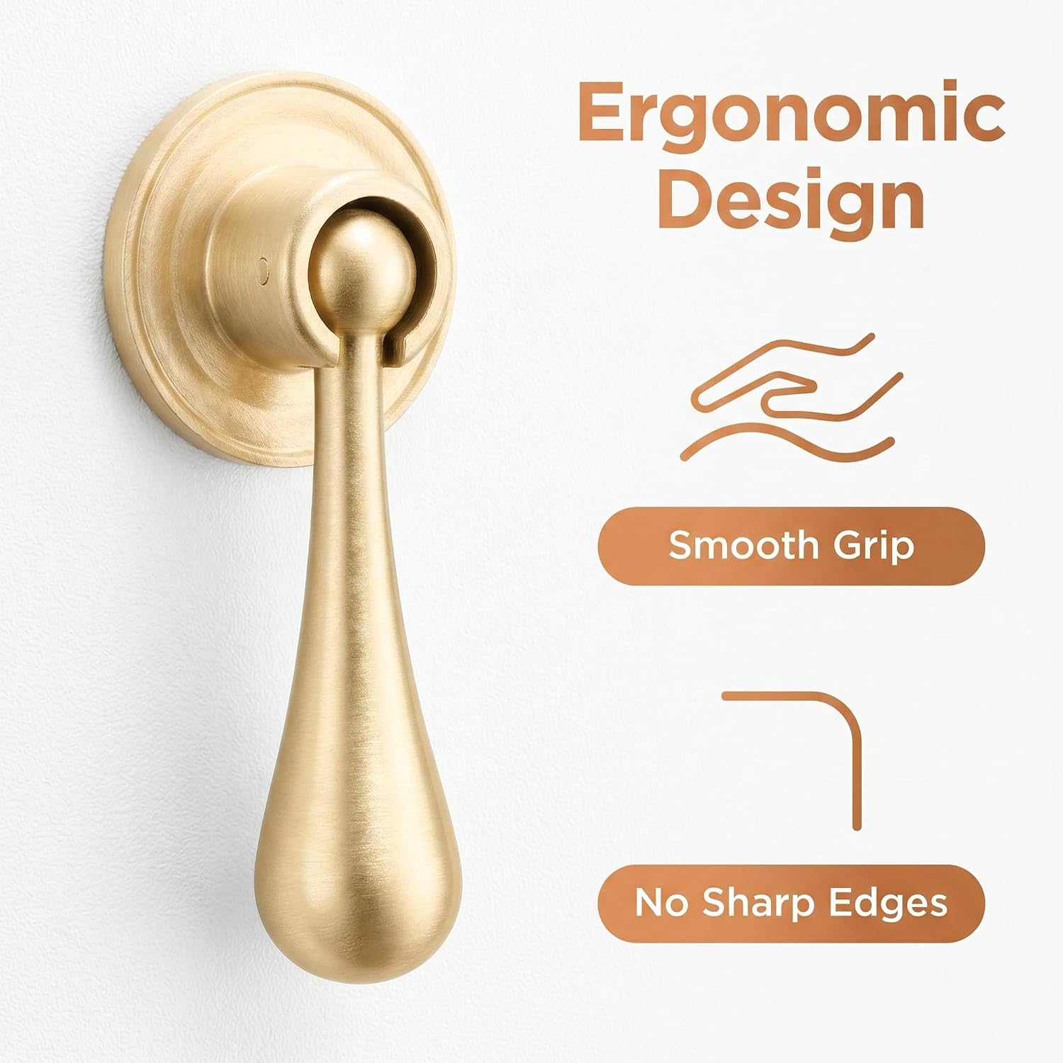 RZDEAL Solid Brass Cabinet Knobs 6 Pack, Modern Brass Brushed Pendant Drop Knob，Gold Cabinets Drop Pulls for Kitchen Drawer and Dresser image 4