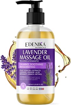Lavender Massage Oil for Skin, Aromatherapy & Romantic Oil for Date Night