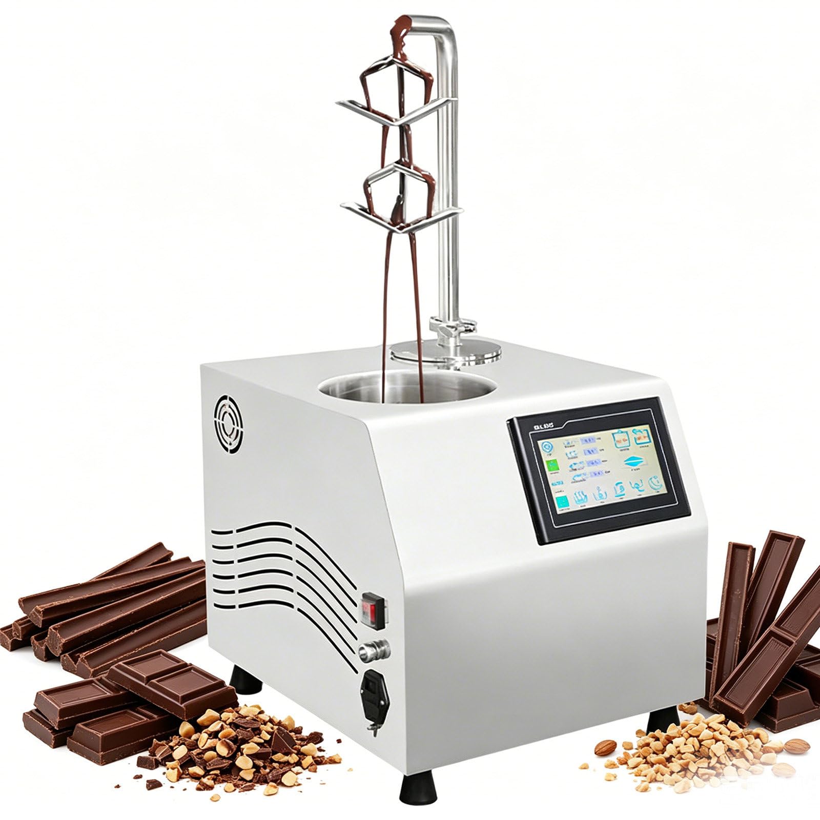 SOTIKARERY 5.5L Chocolate Fountain Machine – Commercial Chocolate Melting & Tempering Machine with Adjustable Dual Temperature, Quick Clean Design, Perfect for Chocolate Fountain Chocolate, Party