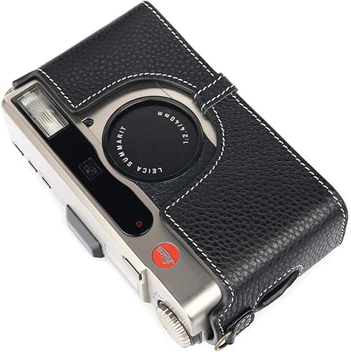 Miniatura 4 de Leica Minilux - Funda para cámara Leica MiniluxMinilux Zoom con correa de mano de piel auténtica, hecha a mano, color negro