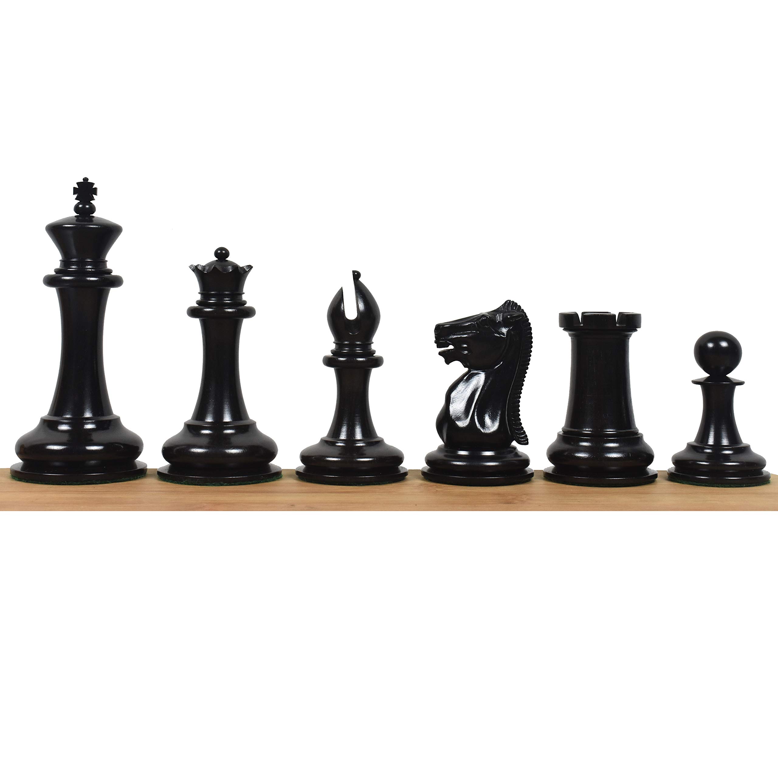 Royal Chess Mall 1849-50 Leuchars Cook Staunton Schachfiguren - Natürliches Ebenholz - 4,5" - 2 Spieler - Ab 96 Monaten - Sammlerausgabe