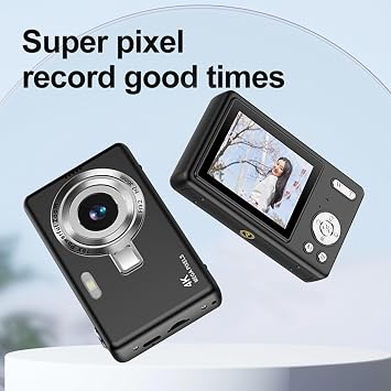 4k Digital Camera Vlogging Camera for Photography Compact Pocket Cameras Vintage Digital Travel Vlog Cameras with 16x Digital Zoom 48mp, 2.4 Inch Tft-LCD Screen, Multi Filter Modes Ccd