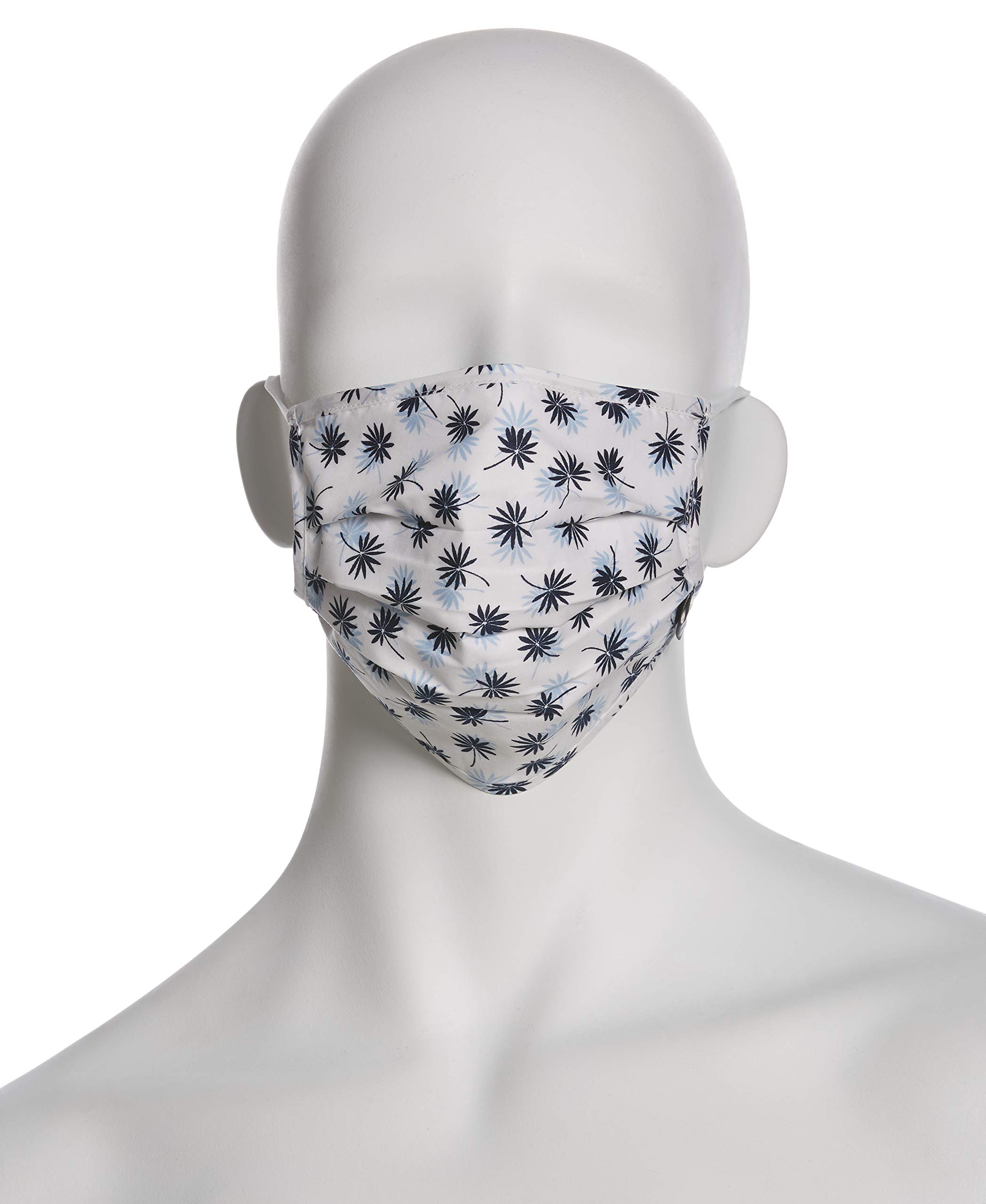 Perry Ellis Standard Reusable Pleated Woven Fabric Face Masks (Pack of 3, Assorted Prints and Colors)