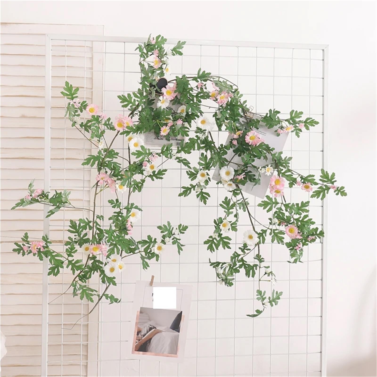 Künstliche Greenery Girlande künstliche Blumen, Girlande Daisy Rattan Wand Hochzeit Party Hotel Home Büro Wohnzimmer Dekoration for Dekoration(Oranje,1pcs)
